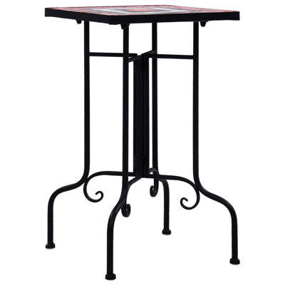 Side Table Terracotta and White Small Decorative Accent Table by Astoria Grand