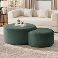 Esther Corduroy Round Ottoman (Set Of 2)