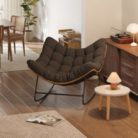 Oversized Rocking Papasan Chair With Cushion For Living Room, Bedroom
