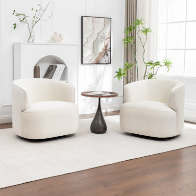 Tybias Upholstered Swivel Barrel Chair
