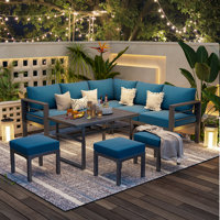 8 Seats Modern Outdoor Furniture With Adjustable Table