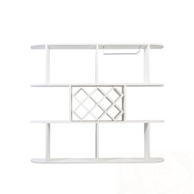 Wall Mounted 3 Tier Wine Rack With Wine Glass Holder