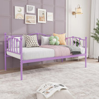 Twin Daybed – Purple, Sofa Style, Steel Slats