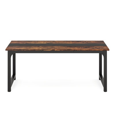 63" Large Modern Computer Desk For Home Office – Heavy Duty Writing Table With Steel Frame, Industrial Workstation With Spacious Desktop & Adjustable by 17 Stories