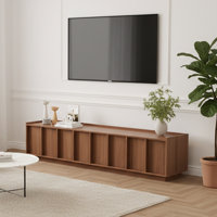 78.7" TV Console Modern TV Stand With Storage Walnut Finish by George Oliver