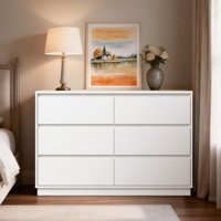 47" Wide 6 Drawer Dresser For Bedroom With Charging Station by Lark Manor