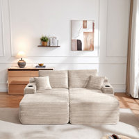 69"Cloud Sectional Couch, L-Shape Chaise with R-Shape Chaise with Deep Seat and Comfortable 2 Seater Couch for Modern Living Room,(Plush Fabric) by Orren Ellis