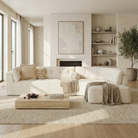 Arcadia 119" Modern Contemporary Curved Right-Facing  Sectional Sofa with Tufted Upholstery by Latitude Run