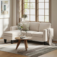 73" Sectional Sofa, L Shaped Couch with Reversible Chaise or Ottoman, Corduroy 3 Seat Sectional Couch for Living Room, Bedroom, Apartment, 2200lb Capa by Latitude Run