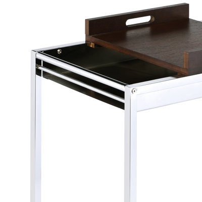 Remarkable & Brown Cart For Food Serving - 2 Open Compartments, Removable Wooden Tray Transport, Wine Bottle Rack, Stemware Shelf In And Brown Compartments Arrang by Latitude Run