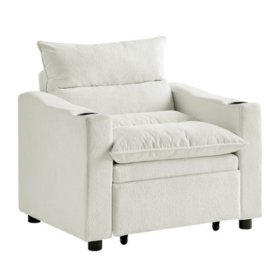 Convertible Sofa Chair 3-In-1, Adjustable Sleeper Chair With Modern Velvet Fabric For Small Spaces And Comfortable Sleeping by Latitude Run