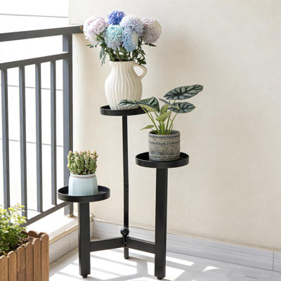3 Tier Plant Stand - 25 Inch Iron Multi-Tiered Shelf by Arlmont & Co.
