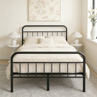 14"h Metal Platform Bed Frame With Industrial Style Headboard & Footboard by Trent Austin Design