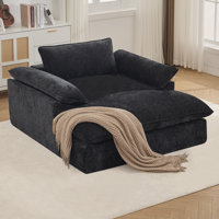 56.7" D Chenille Upholstered Boneless Chaise Lounge Chair, No Assembly by Ebern Designs
