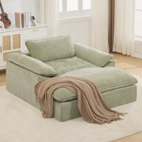 56.7" D Chenille Upholstered Boneless Chaise Lounge Chair, No Assembly by Ebern Designs