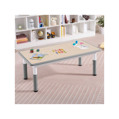 Adjustable Kids Table, Arts and Crafts Child Table with Graffiti Desktop, 7 Level Height Adjustable Children Table for Ages 3-8, Easy to Wipe Toddler by Zoomie Kids