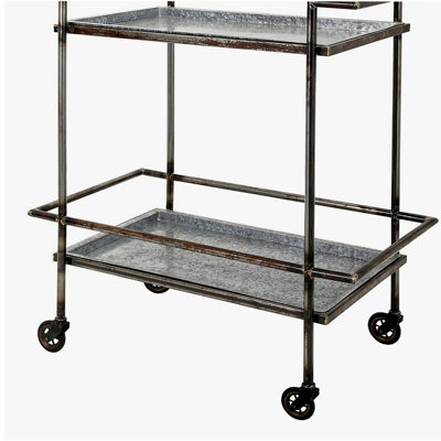 30.7x17.1x34.6 inch gray black painted metal bar counter by Trent Austin Design