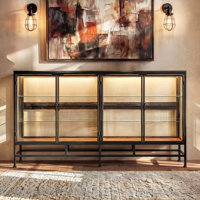 4-Door Glass Sideboard Buffet Cabinet With Shelves by Trent Austin Design