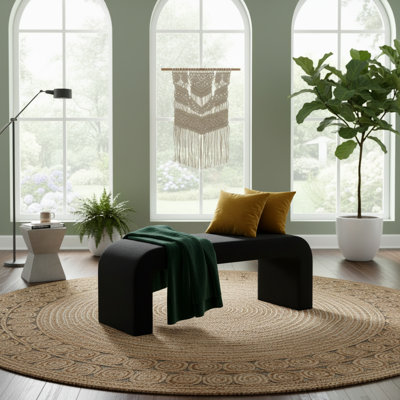 Sherpa Plush Upholstered Bench, Versatile For Multiple Spaces, Waterfall-Style Otaku Bench. by Red Barrel Studio