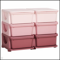 Qaba 3 Tier Kids Storage Unit With 6 Removable Drawers, Ideal For Organizing Toys And Essentials In Bedrooms And Playrooms.