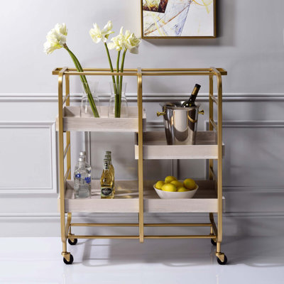Serving Cart With 3 Adjustable Trays by Mercer41