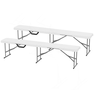 2 Pack 6 Ft Camping Portable Foldable Bench Seats Plastic Folding Benches With Carrying Handle by Wrought Studio