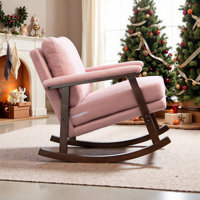 ROVELIA Mid-Century Modern Velvet Rocking Accent Chair with Ergonomic Cushioned Seat, Upholstered Lounge Chair for Living Room, Bedroom, Nursery & Rea by Mercer41