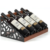 "Freestanding Wooden Wine Bottle Holder – Tabletop Storage For Cabinet, Pantry, Table, Or Kitchen" by Latitude Run