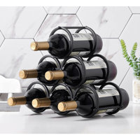 "Countertop Metal Wine Rack – Rustic 6-Bottle Wine Storage Insert For Cabinet Or Table" by Latitude Run