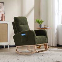 Modern Accent Rocking Chair Rocking Chair With Solid Wood Legs