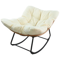 Rocking Egg Chair With Cushion,Rattan Papasan Rocking Chair by George Oliver