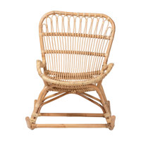 bali & pari Mahin Natural Rattan Rocking Chair - Handwoven Wicker Accent Rocker with Curved Armrests and High Back, Boho Coastal Lounge Chair for Livi