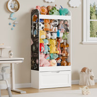 51.5"H Kids Toy Storage, Stuffed Animal Storage with Easel, Toy Organizer Cabinet with 2 DIY Blackboards & Movable Drawer for Kids Room, Playroom, Nur by Isabelle & Max