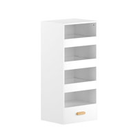 4-Tier Freestanding Bookshelf with 3 Sliding Drawers and 1 Bottom Drawer by Wrought Studio