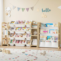 Toy Storage Organizer With 12 Bins, Toy Organizers And Storage With 6 Shelves And Bookshelf For Playroom, Bedroom, Nursery