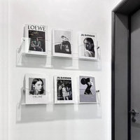 2 Pack Acrylic Magazine Holder Rack Brochure Holder Wall Mount 24 Inch Clear Hanging Magazine Rack Floating Bookshelf For Literature Pamphlet Organize by Rebrilliant