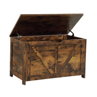 Rustic Brown Storage Bench with Lift-Top Lid, Particle Board Entryway Organizer Seat by Rosalind Wheeler