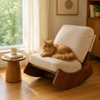 24.21" Wide Faux Leather Upholstered Rocking Chair