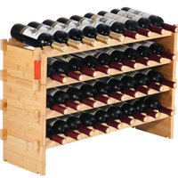 4 Wine Rack For 36 Bottles, Made Of Natural , Stable And Resilient 36 Modular Rack, Fits Champagne Smooth by Rosalind Wheeler