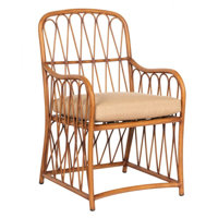 Cane Patio Dining Armchair with Cushion by Woodard
