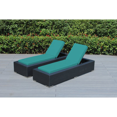 Billyjo Outdoor Wicker Chaise Lounge - No Assembly by Latitude Run