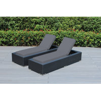 Billyjo Outdoor Wicker Chaise Lounge - No Assembly