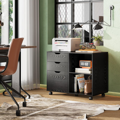 Clutier 31.5" 3-Drawer Lateral Filing Cabinet with Storage by Wade Logan