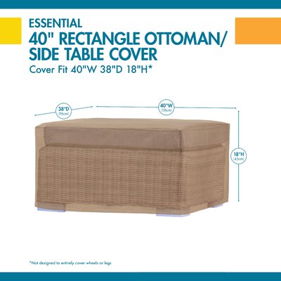 Rectangle Patio Ottoman or Side Table Cover by Sol 72 Outdoor