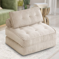 2-In-1 Corduroy Bean Bag Floor Sofa Bed by WYIDA
