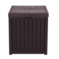 51Gal Brown Square Garden Plastic Storage Deck Box