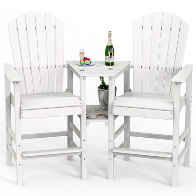 2-Piece Outdoor Adirondack Chairs With Removable Trays by Winado