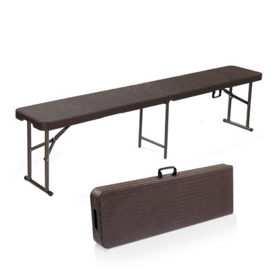 Plastic Patio Folding Bench by Outopee
