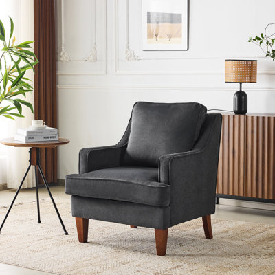 29"W T-Cushion Polyester Solid Wood Accent Chair by Winado