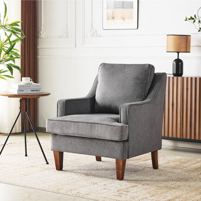 29"W T-Cushion Polyester Solid Wood Accent Chair by Winado
